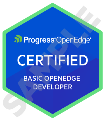 basic openedge developer certification badge sample